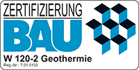 Logo Zertifizierung ZertBau 7.01.0132 G1 / W 120-2 Geothermie